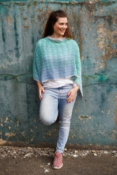 Häkelanleitung Poncho "Lust auf Meer", Gr. 34-46